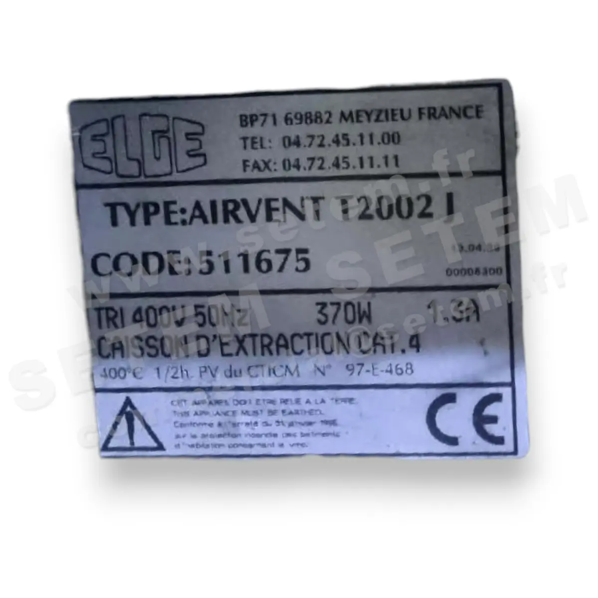 1647000008-CAISSON AIRVENT ELGE T2002J *511675*