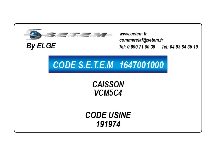1647001000-CAISSON ELGE VCM5C4 *191974*