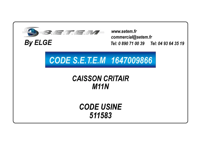 1647009866-CAISSON CRITAIR ELGE M11N *511583* 2