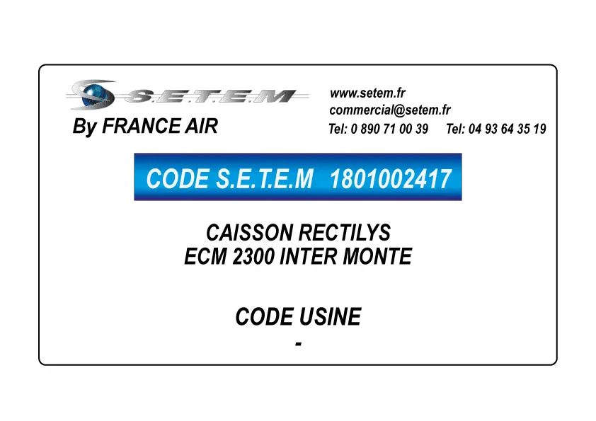1801002417-CAISSON RECTILYS FRANCE AIR ECM 2300 INTER MONTE 2