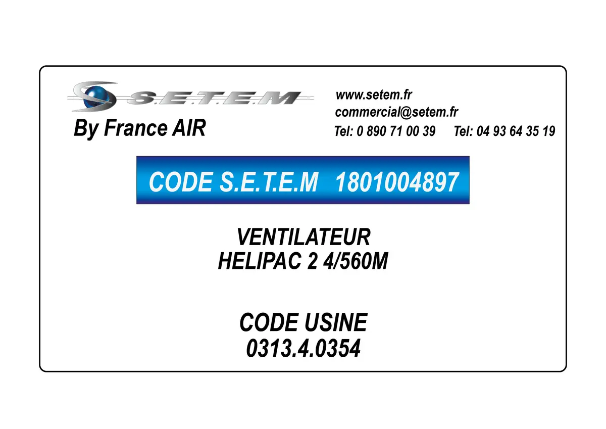 1801004897-VENTILATEUR FRANCEAIR HELIPAC 2 4/560M *0313.4.0354*