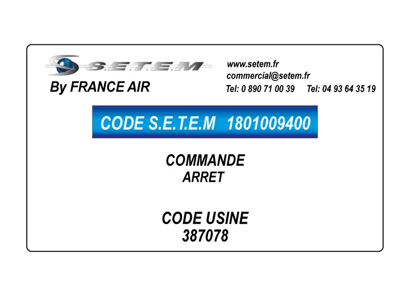 1801009400-COMMANDE FRANCE AIR ARRET *387078*