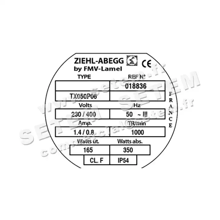 1809000008-MOTEUR FMV TX050P06 165/350W 6P T230/400V *18836* 3
