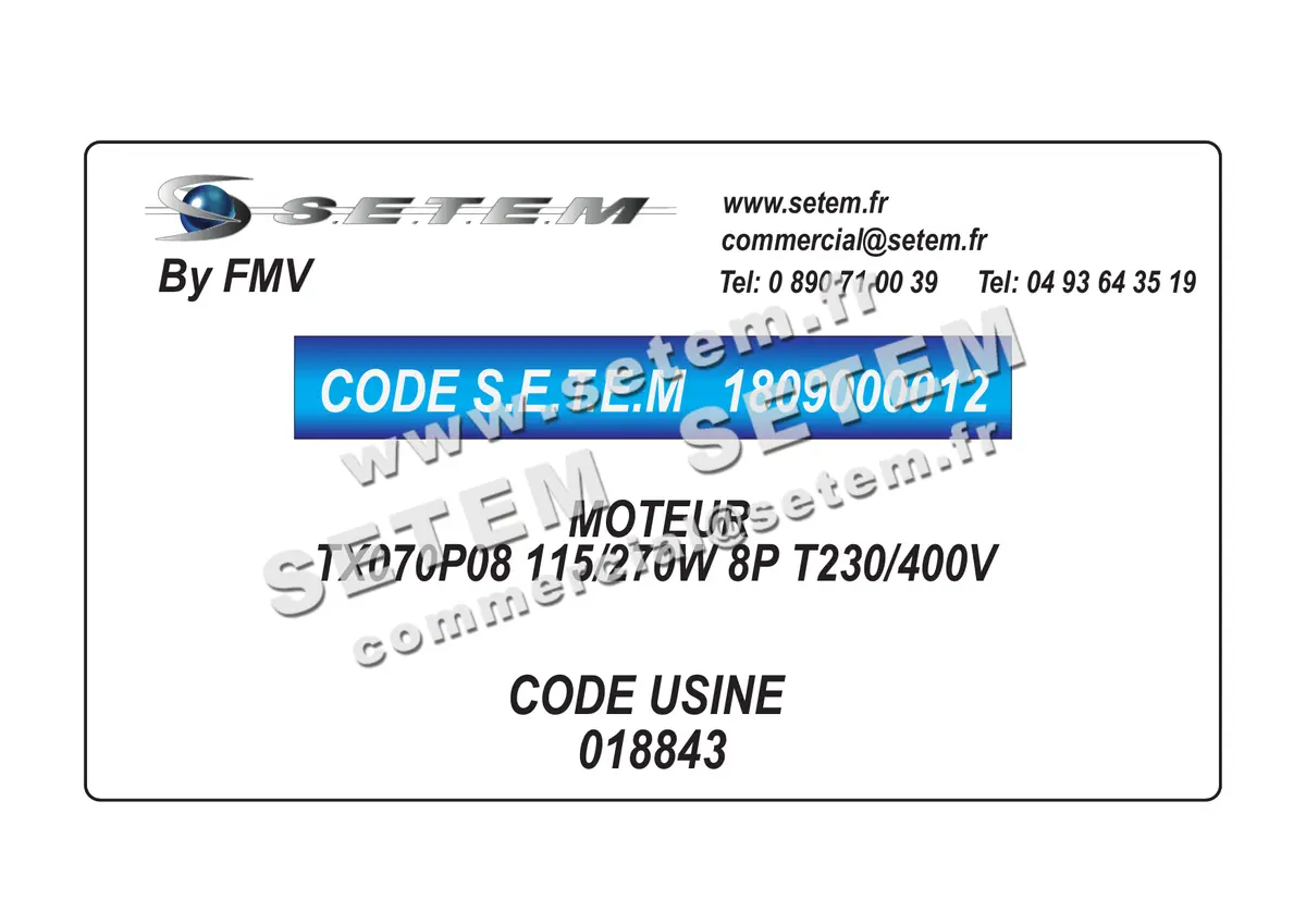 1809000012-MOTEUR FMV TX070P08 115/270W 8P T230/400V *18843*