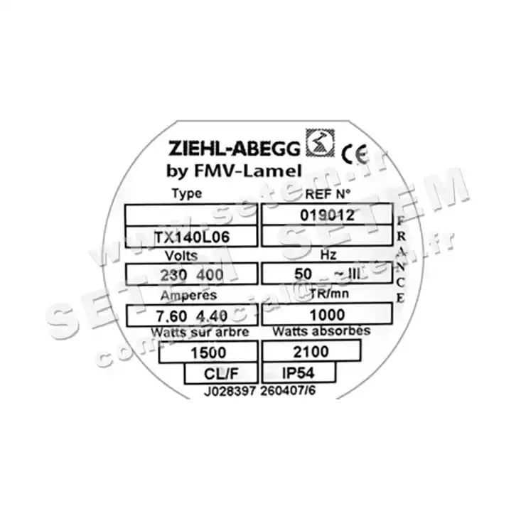 1809000028-MOTEUR FMV TX140L06 1500/2100W 6P T230/400V *19012* 3