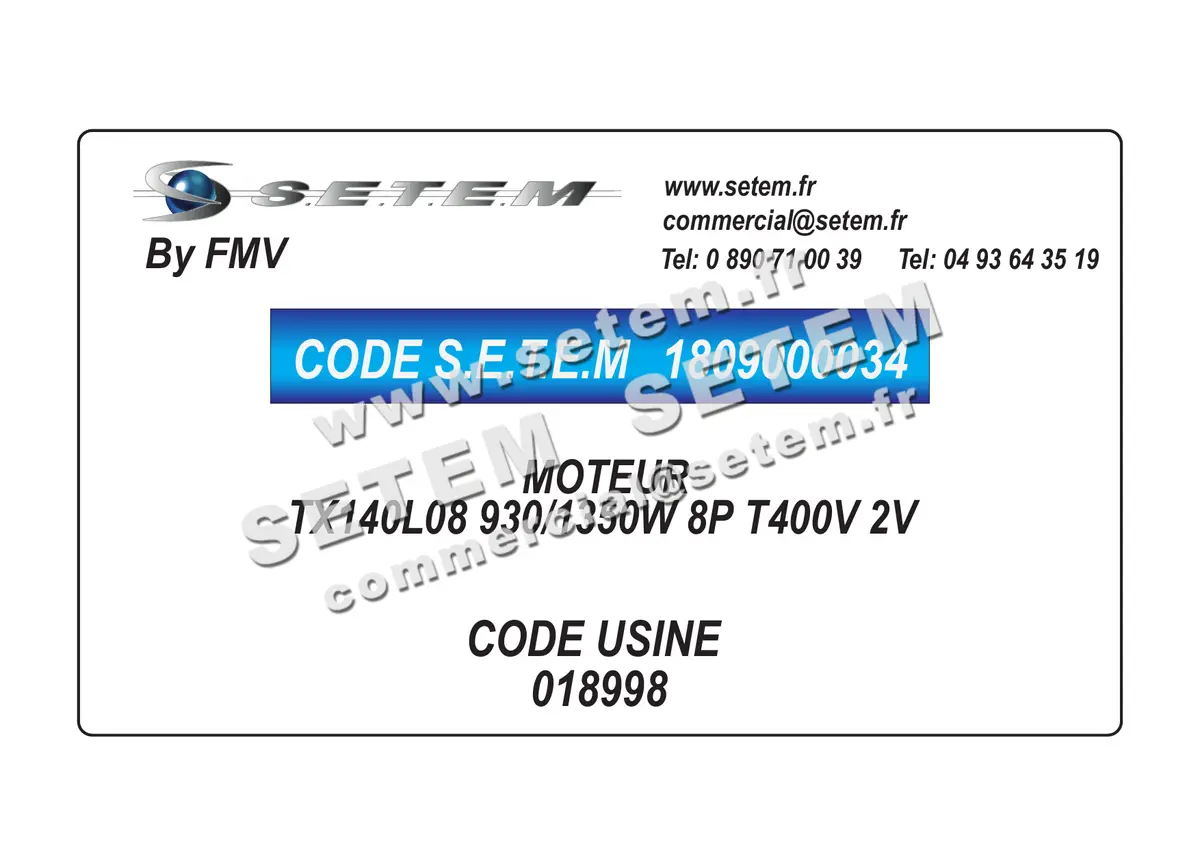 1809000034-MOTEUR FMV TX140L08 930/1350W 8P T400V 2V *18998* 5