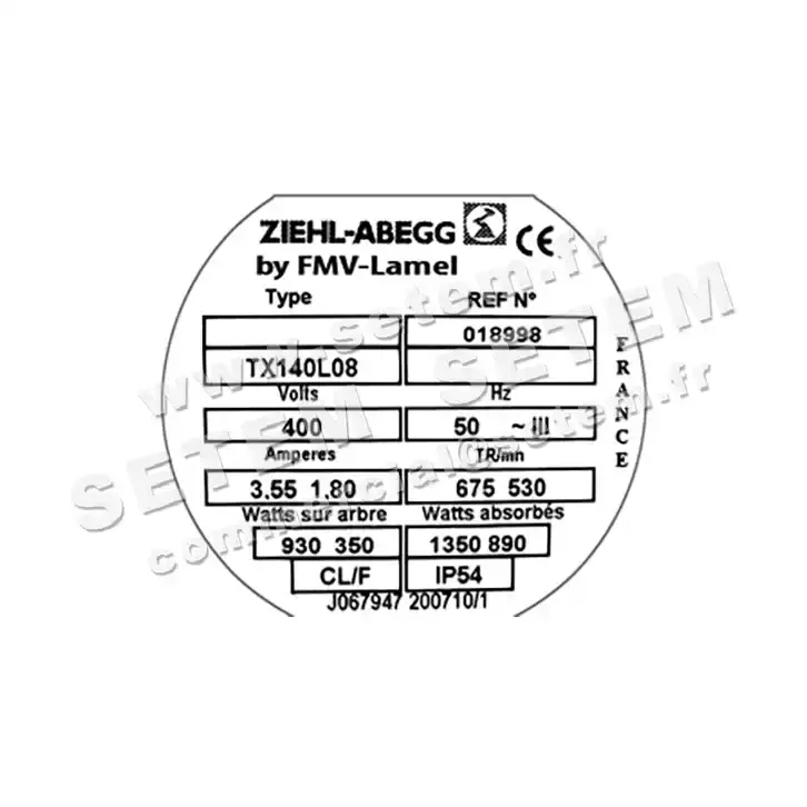 1809000034-MOTEUR FMV TX140L08 930/1350W 8P T400V 2V *18998* 3