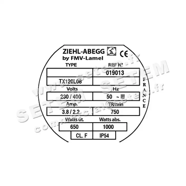 1809000044-MOTEUR FMV TX120L08 650/1000W 8P T230/400V *19013* 3