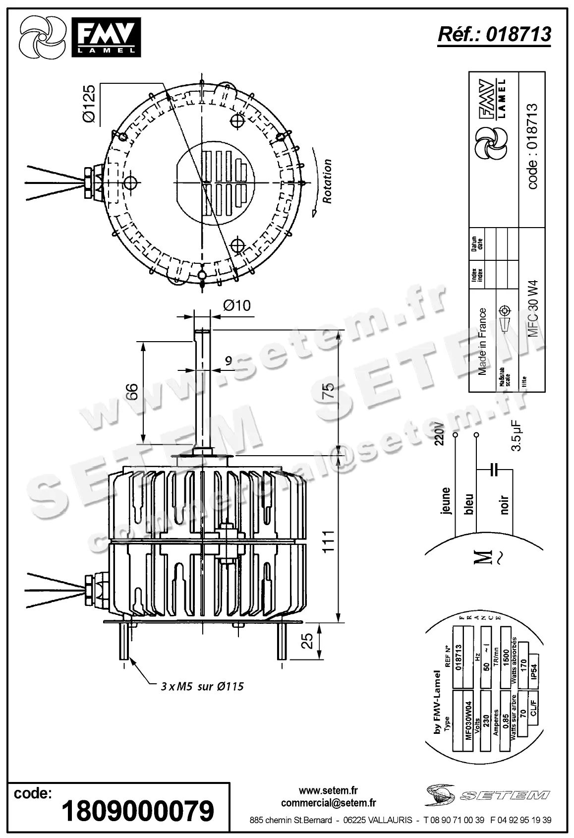1809000079-MOTEUR FMV MFC30W4 70/170W 4P M230V *18713* 2