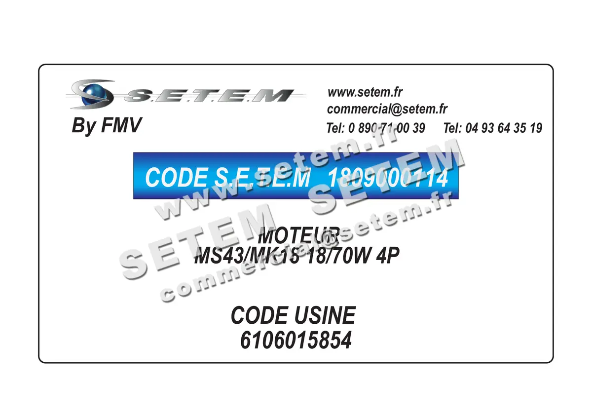 1809000114-MOTEUR FMV MS43/MK18 18/70W 4P *6106015854*