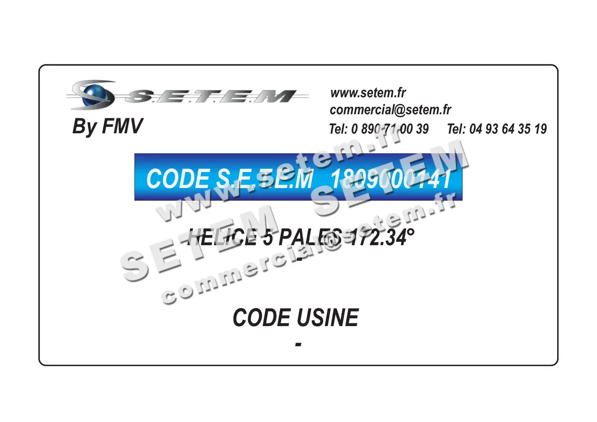 1809000141-HELICE 5 PALES 172.34° FMV