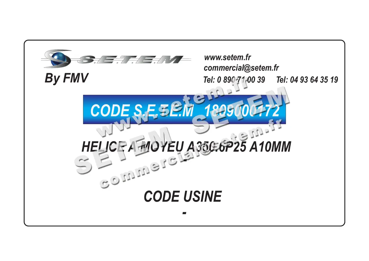 1809000172-HELICE A MOYEU A350.6P25 A10MM FMV