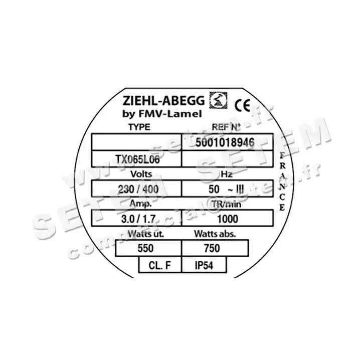 1809000326-MOTEUR FMV TX065L06 550/750W 6P T230/400V *5001018946* 2