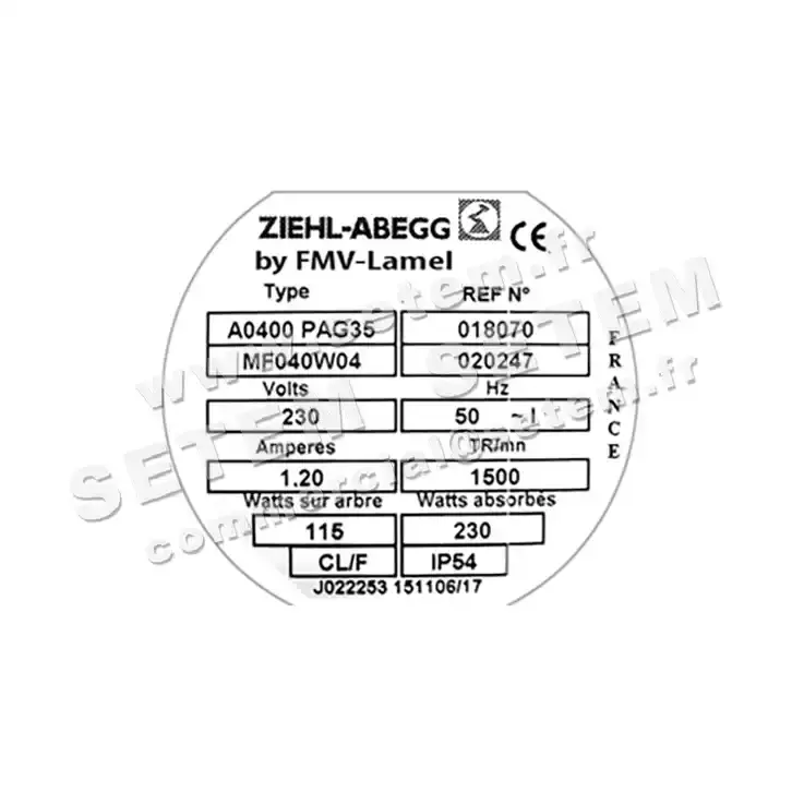 1809000435-VENTILATEUR FMV A400.PAG35.MF040W04 *18070* 3