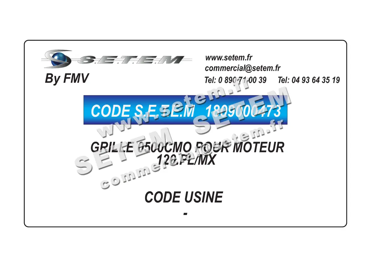 1809000473-GRILLE FMV 0500CMO POUR MOTEUR * 120.PL/MX*