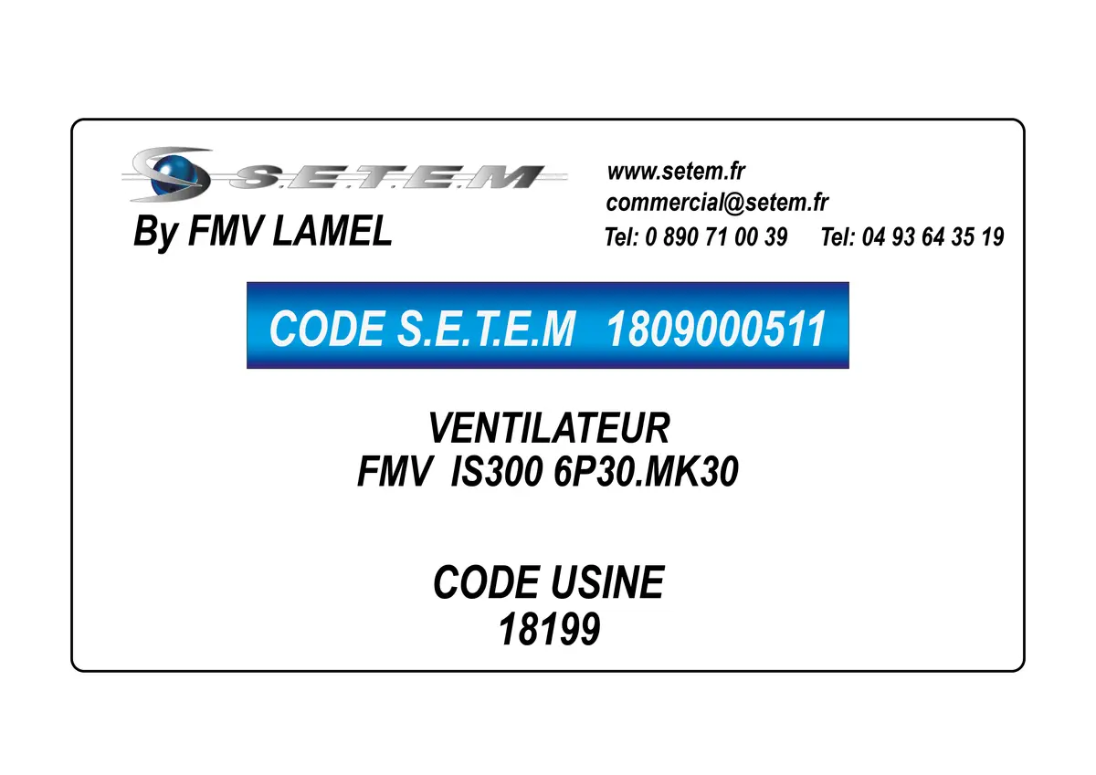 1809000511-VENTILATEUR FMV IS300-6P30.MK30 *18199*