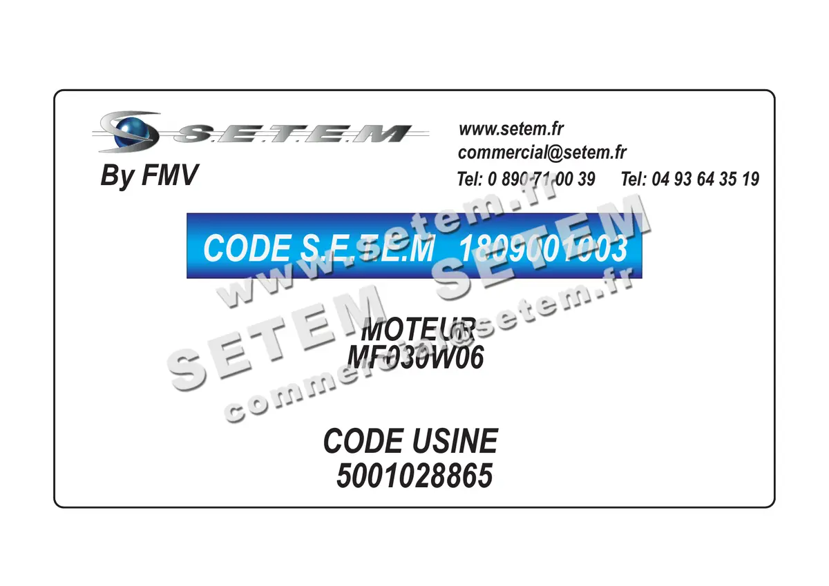 1809001003-MOTEUR FMV MF030W06 *5001028865*