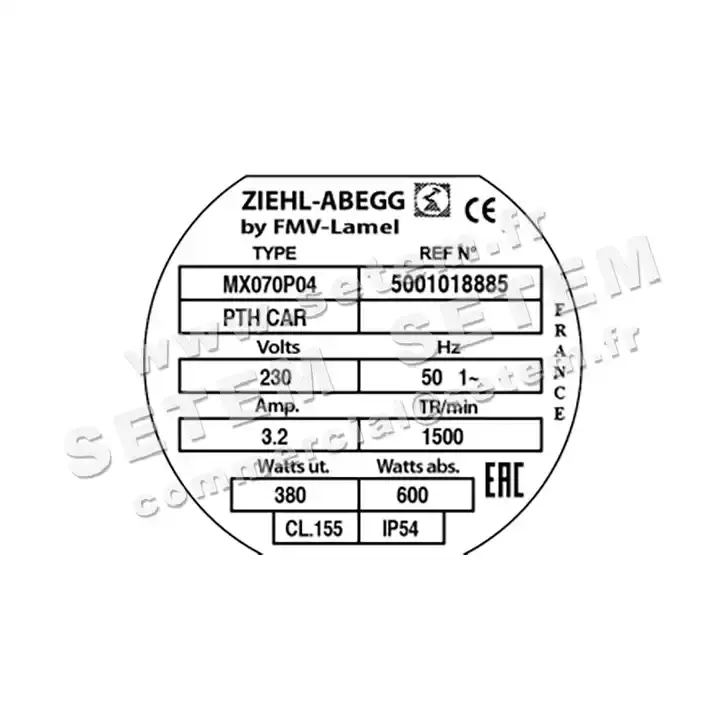 1809001154-MOTEUR FMV MX070P04 380/600W 4P M230V *5001018885* 3
