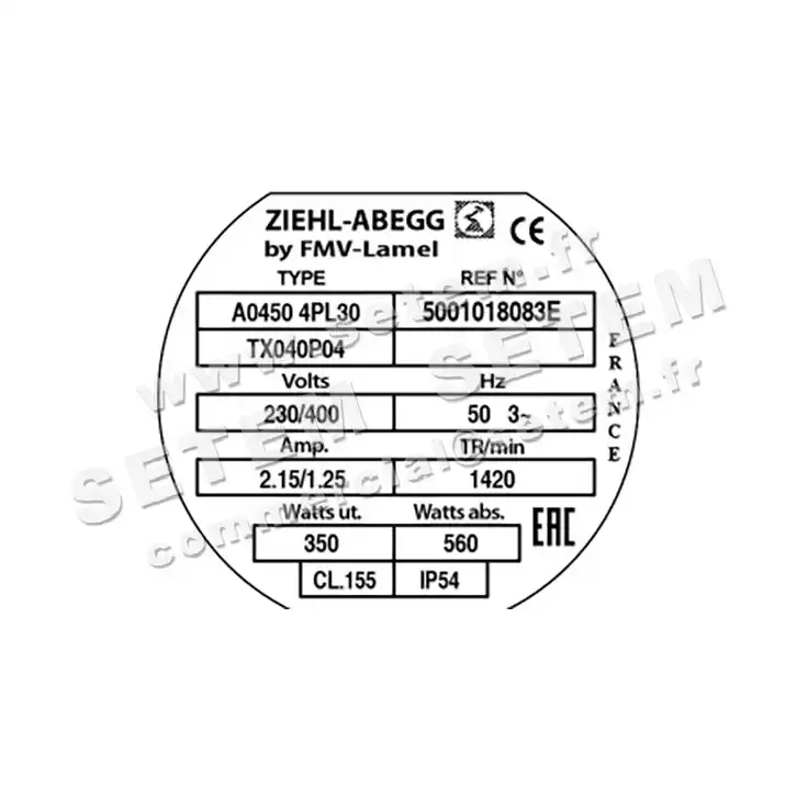 1809001433-VENTILATEUR FMV A0450.4PL30.TX040P04 *5001018083E* 3