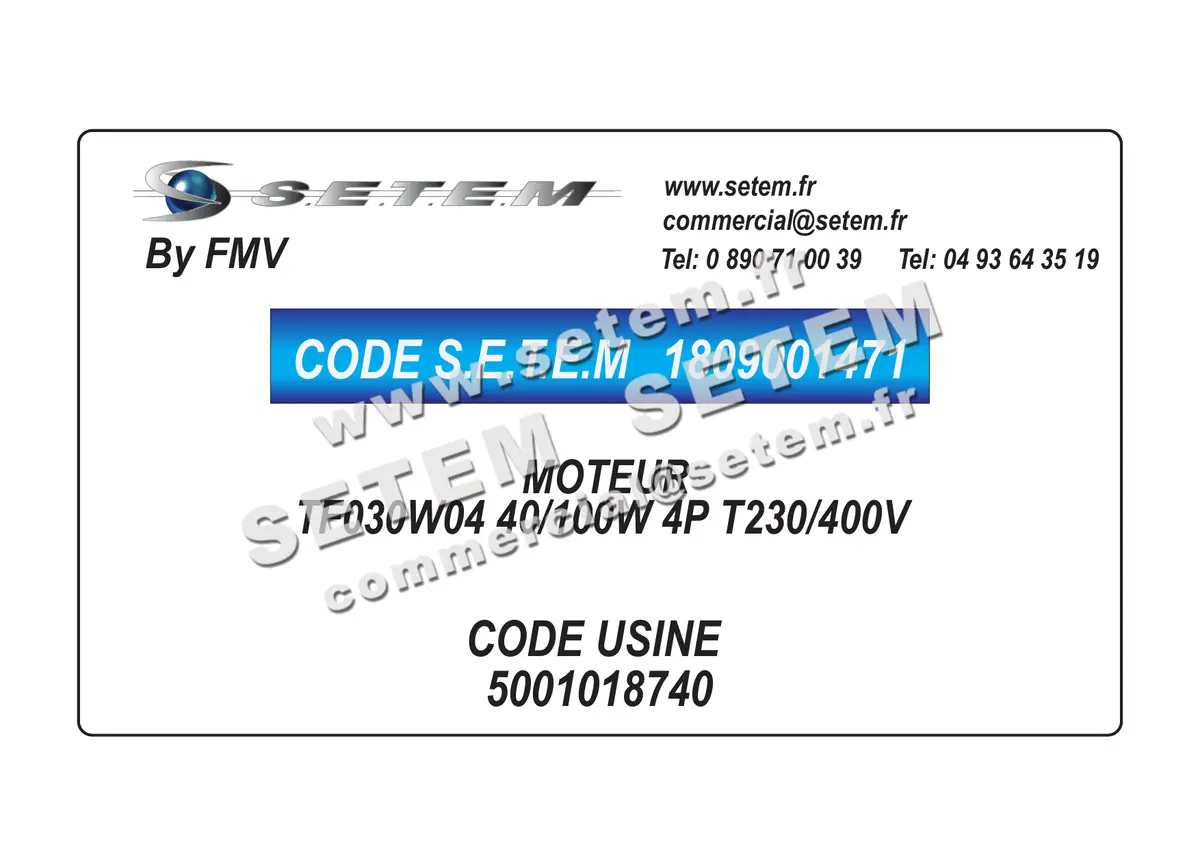 1809001471-MOTEUR FMV TF030W04 40/100W 4P T230/400V *5001018740* 4