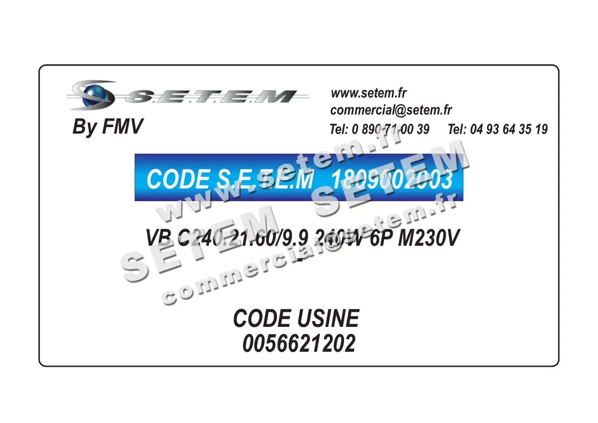 1809002003-MOTO-VENTILATEUR VB C240.21.60/9.9 240W 6P M230V FMV *0056621202*