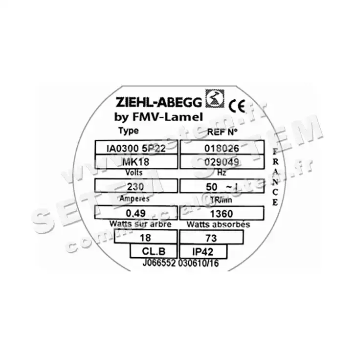 1809002109-VENTILATEUR FMV IA300.5P22.MK18 M230V *18026* 3