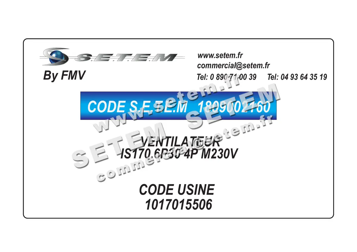 1809002160-VENTILATEUR FMV IS170.6P30 4P M230V *1017015506*