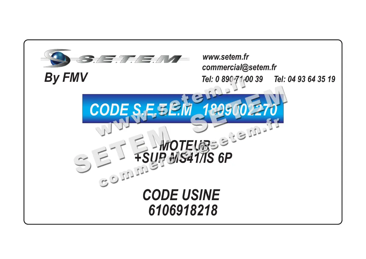 1809002270-MOTEUR FMV +SUP MS41/IS 6P *6106918218*