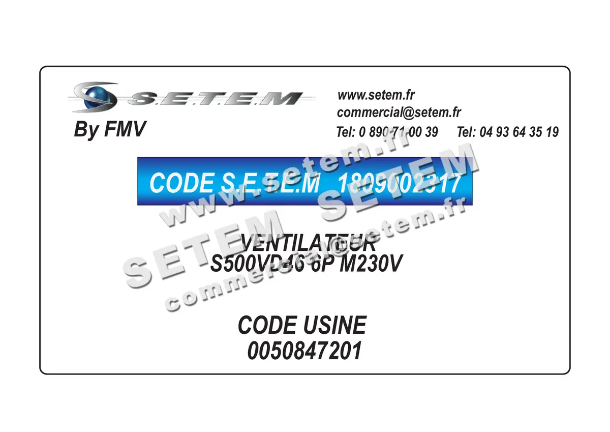 1809002317-VENTILATEUR FMV S500VD46 6P M230V *50847201*
