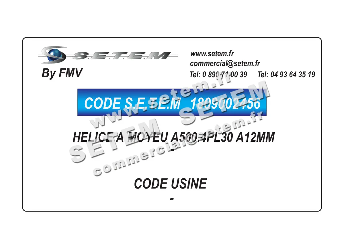 1809002456-HELICE A MOYEU A500.4PL30 A12MM FMV