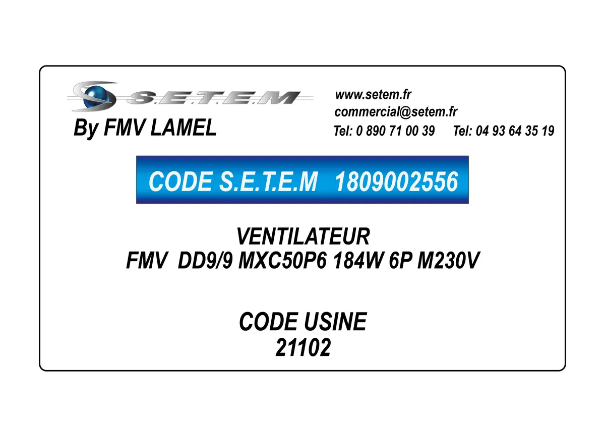 1809002556-VENTILATEUR FMV DD9/9 MXC50P6 184W 6P M230V *21102*