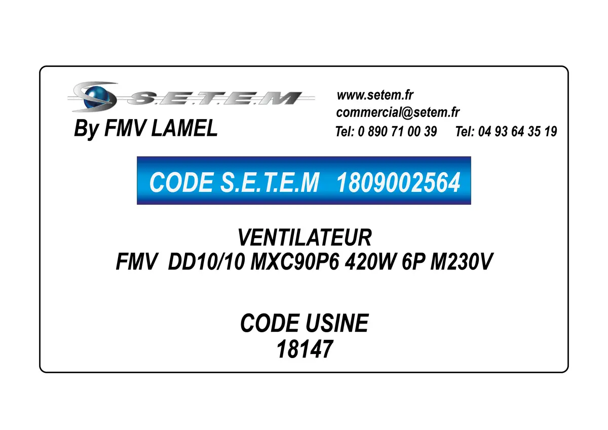 1809002564-VENTILATEUR FMV DD10/10 MXC90P6 420W 6P M230V *18147*