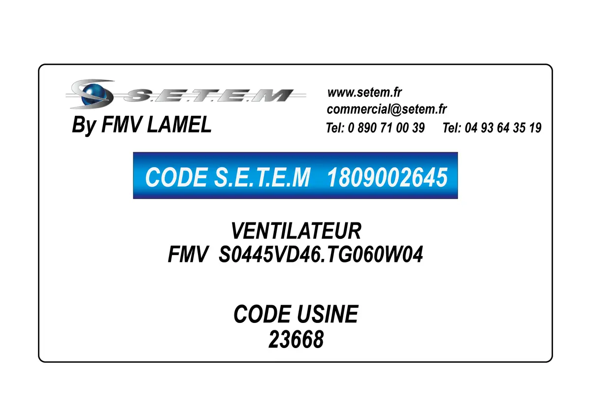 1809002645-VENTILATEUR FMV S0445VD46.TG060W04 *23668*