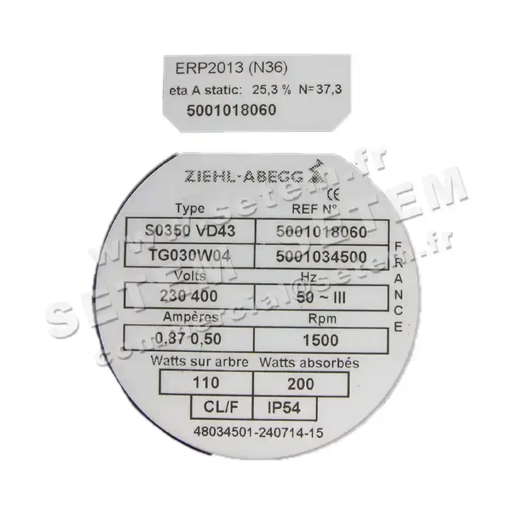1809003305-VENTILATEUR FMV S0350VD43.TG030W04 *5001018060E* 2