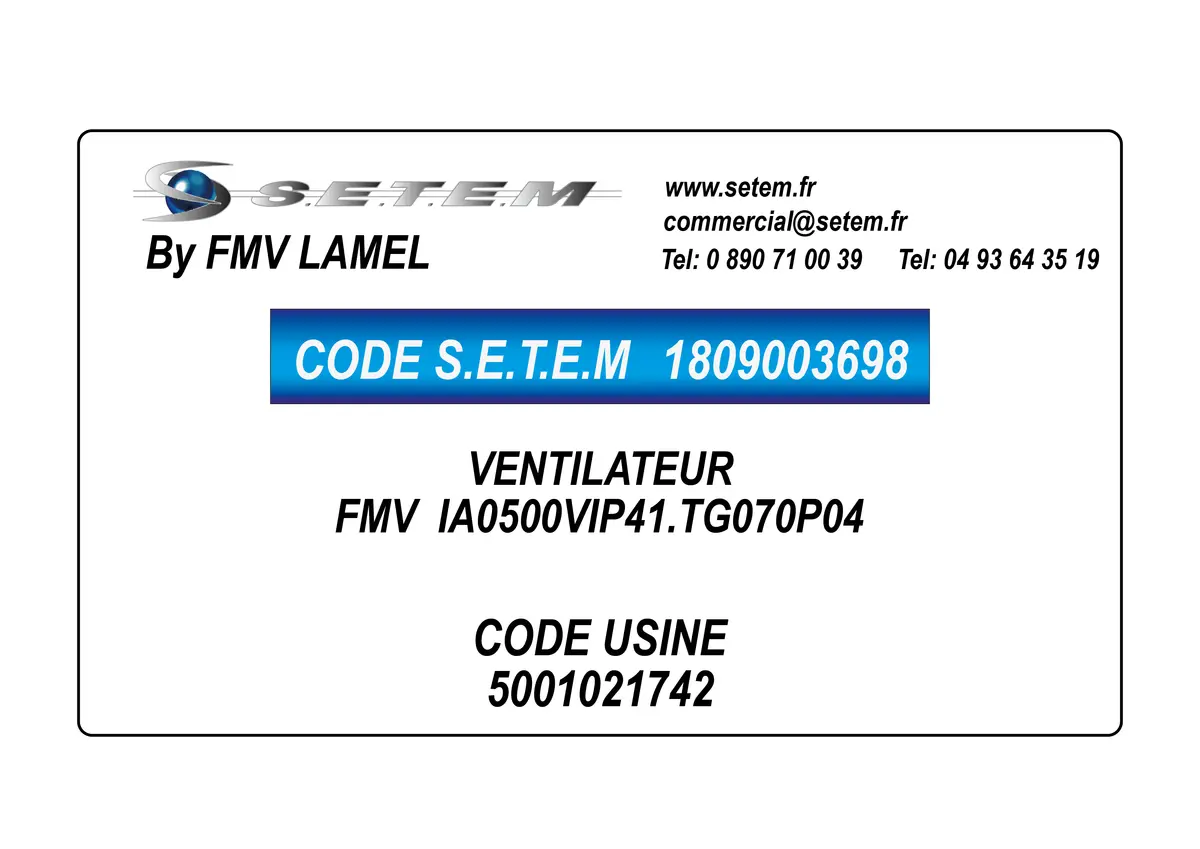 1809003698-VENTILATEUR FMV IA0500VIP41.TG070P04 *5001021742*