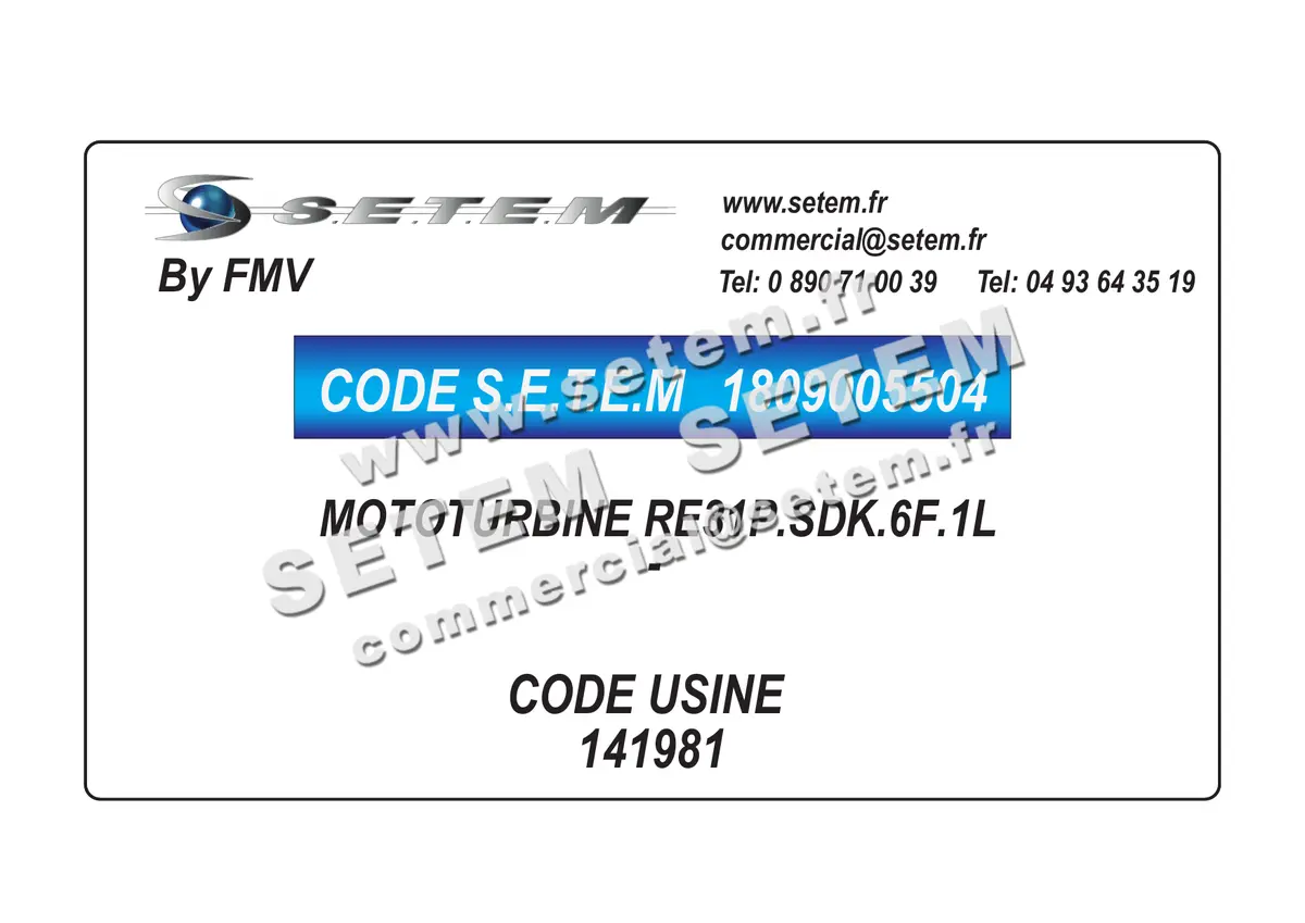 1809005504-MOTOTURBINE FMV RE31P.SDK.6F.1L *141981*