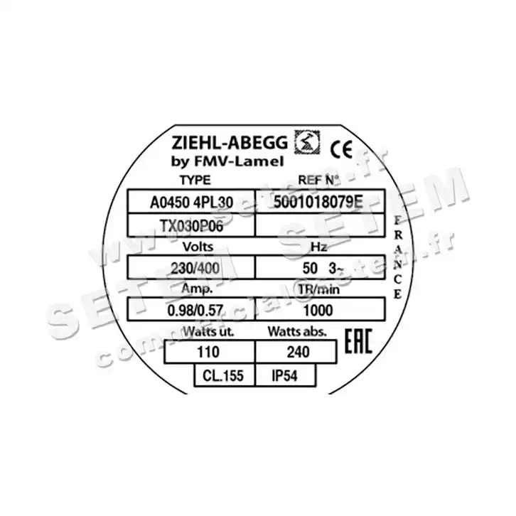 1809008079-VENTILATEUR FMV A0450.4PL30.TX030P06 *5001018079E* 3