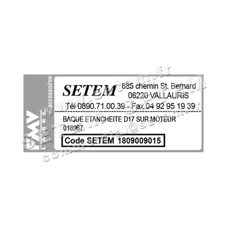 1809009015-BAGUE D'ETANCHEITE D17 SUR MOTEUR FMV 018967 3