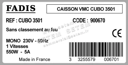 1818500560-CAISSON VMC FADIS CUBO 3501 *900670* 2