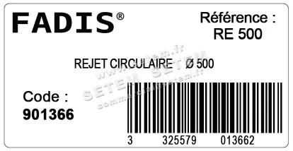 1818500571- REJET CIRCULAIRE FADIS RE 500 *901366* 3