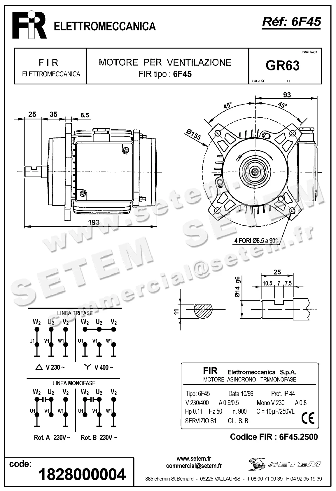 1828000004-MOTEUR FIR 6F45