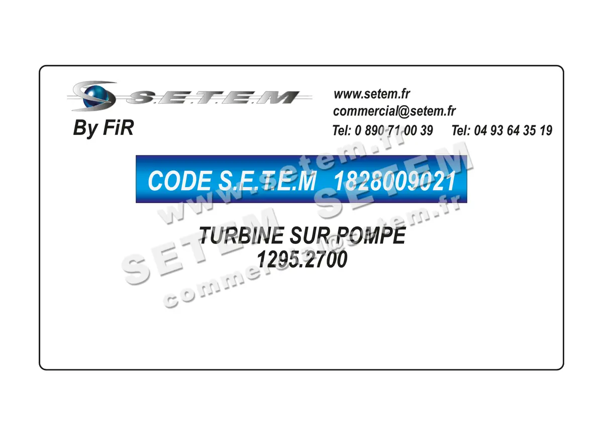 1828009021-TURBINE FIR SUR POMPE * 1295.2700*