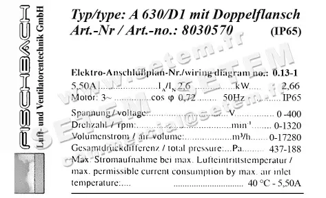 1841000416-VENTILATEUR FISCHBACH A630/D1 *18030570* 3