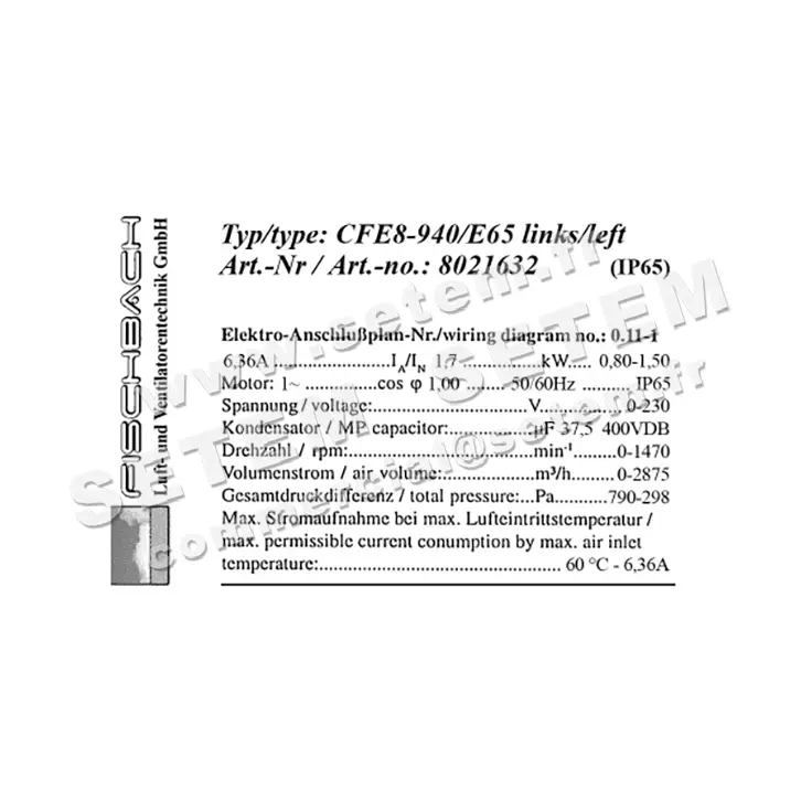 1841001666-VENTILATEUR FISCHBACH CFE8.940/E65LG *8021632* 3