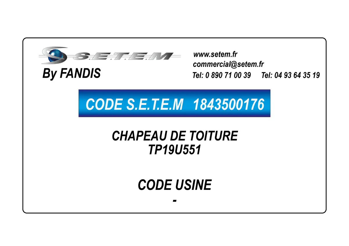 1843500176-CHAPEAU DE TOITURE TP19U551 FANDIS