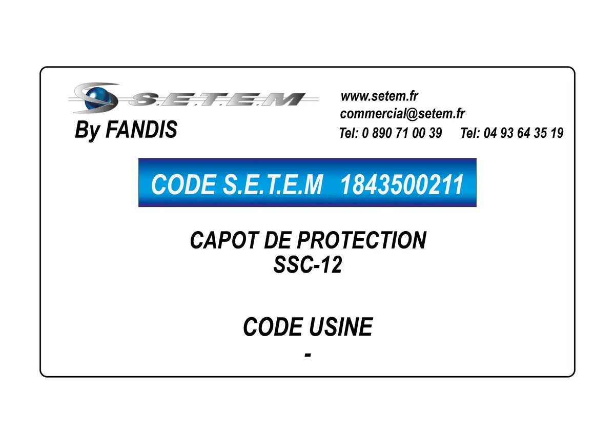 1843500211-CAPOT DE PROTECTION SSC-12 FANDIS