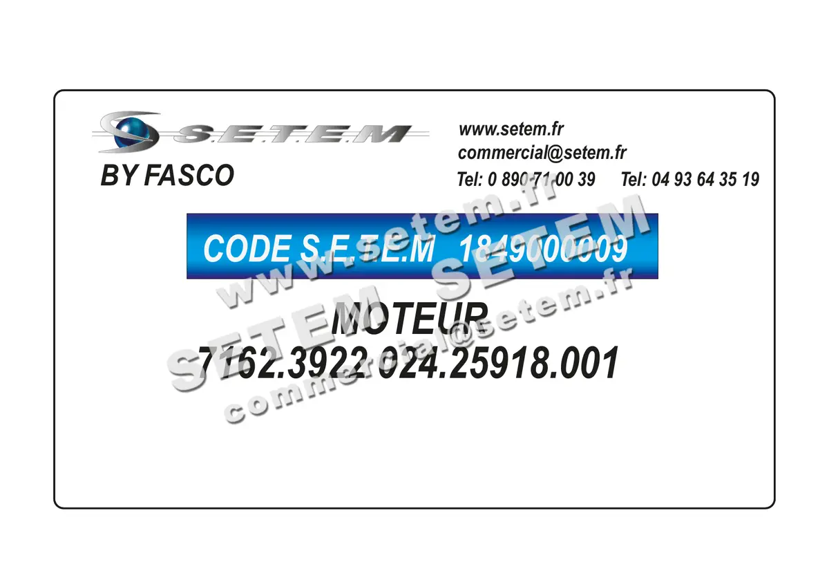 1849000009-MOTEUR FASCO 7162.3922 "024.25918.001"