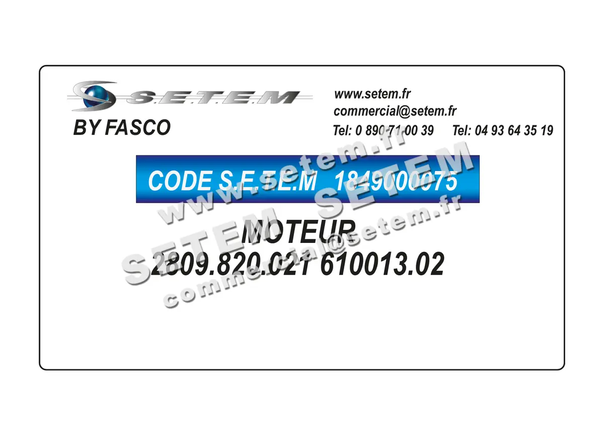 1849000075-MOTEUR FASCO 2809.820.021 "610013.02"