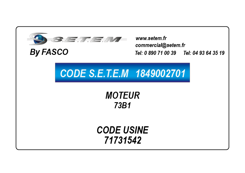 MOTEUR 73B1 *71731542* 2