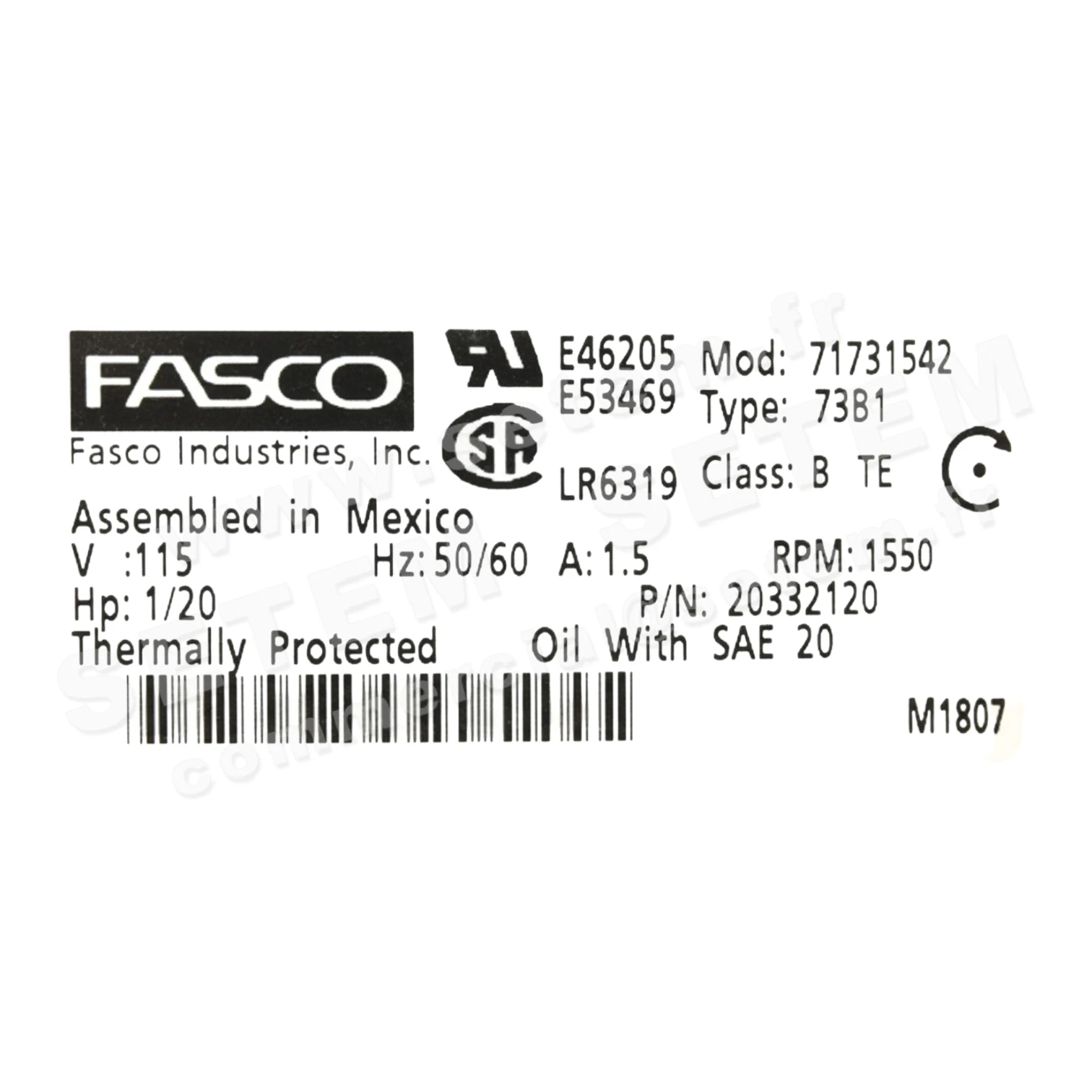 MOTEUR 73B1 *71731542*